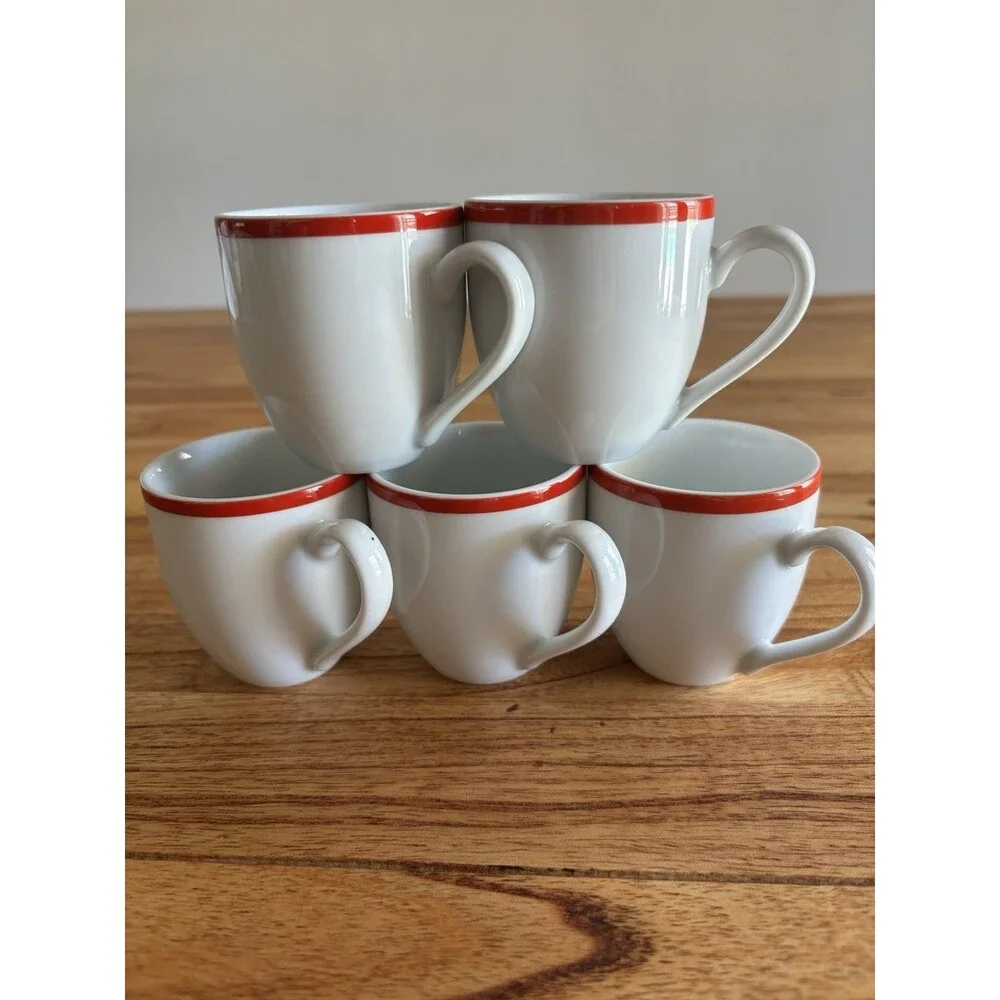 William Sonoma Brasserie Japan Red Band Espresso Cups 5